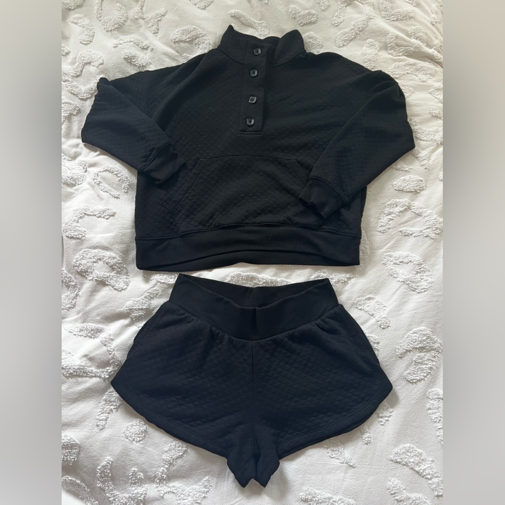 Stars Above Black Quilted Fabric